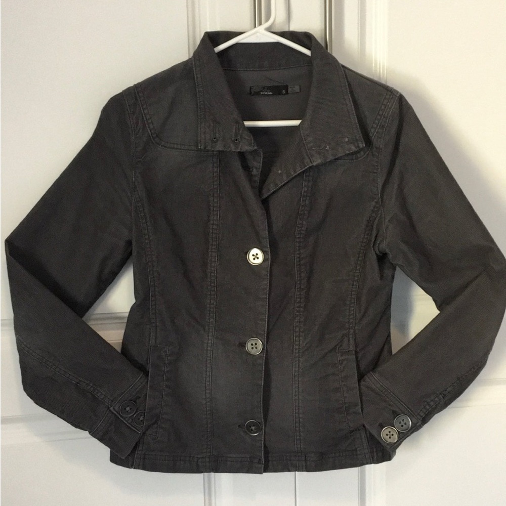 Prana Breathe Organic Cotton Corduroy Slate Gray Jacket, small
